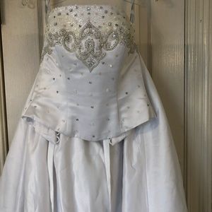 2 piece Alfred Angelo strapless corset style dress